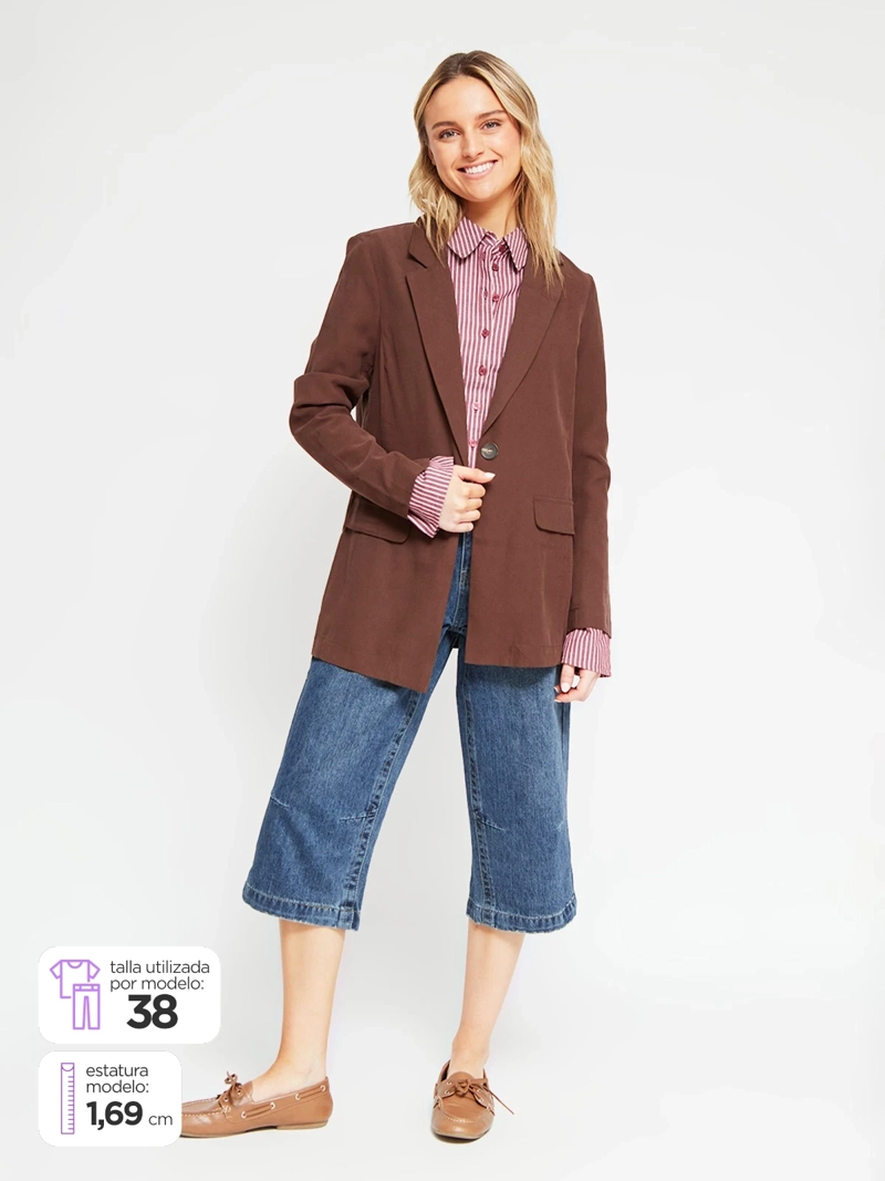 SHORT MUJER INDEX ALGODÓN LARGO DENIM - 2