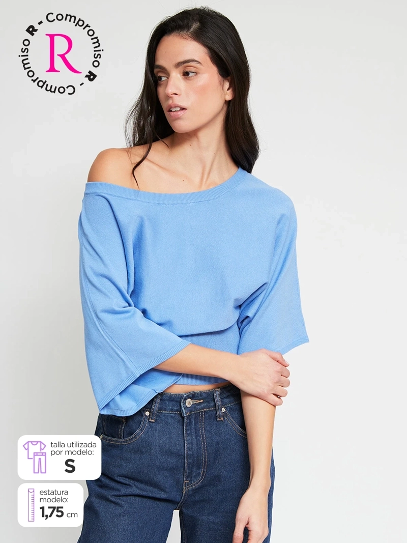SWEATER MUJER INDEX MANGA LARGA ANCHA - 1