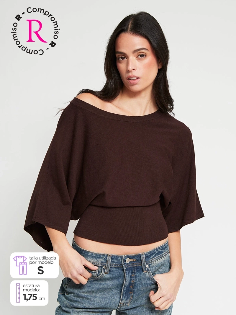 SWEATER MUJER INDEX MANGA LARGA ANCHA
