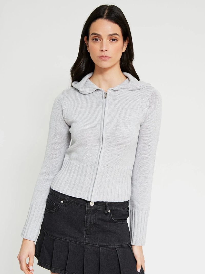 SWEATER MUJER INDEX ALGODÓN MANGA LARGA CIERRE - 2