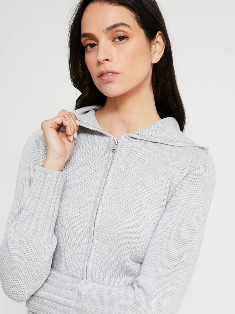 SWEATER MUJER INDEX ALGODÓN MANGA LARGA CIERRE - 4