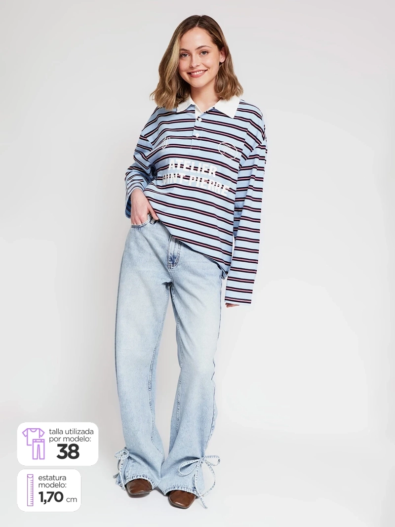 JEANS MUJER INDEX ALGODÓN AMARRAS - 1