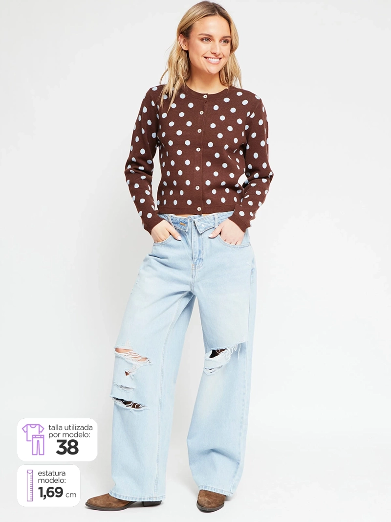JEANS MUJER INDEX ALGODÓN ROTURAS - 1