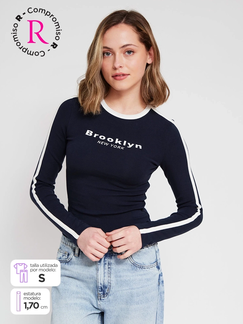 POLERA MUJER INDEX ALGODÓN MANGA LARGA