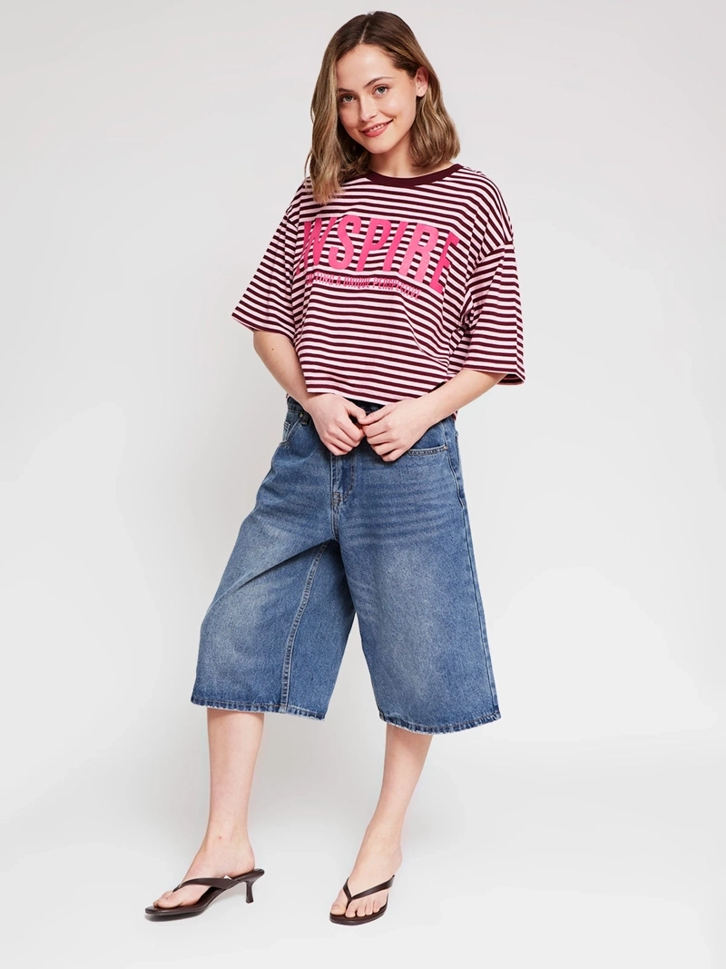 POLERA MUJER INDEX ALGODÓN MANGA CORTA RAYAS - 4