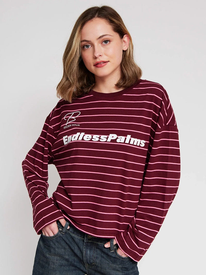 POLERA MUJER INDEX ALGODÓN MANGA LARGA RAYAS - 2