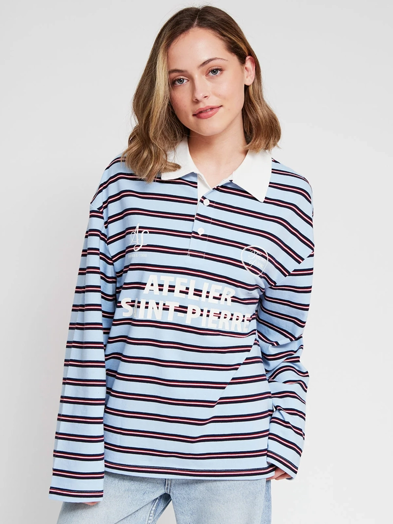 POLERA MUJER INDEX ALGODÓN MANGA LARGA RAYAS - 3
