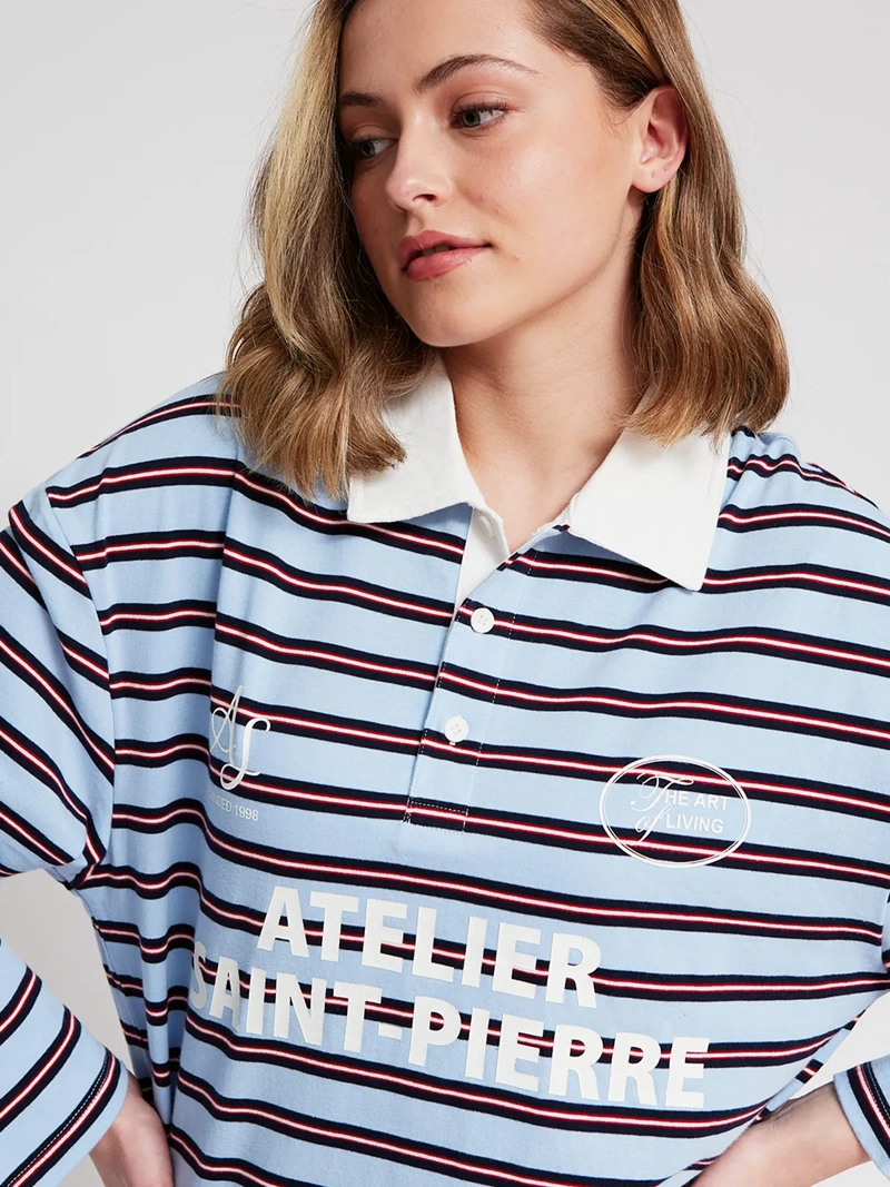 POLERA MUJER INDEX ALGODÓN MANGA LARGA RAYAS - 5