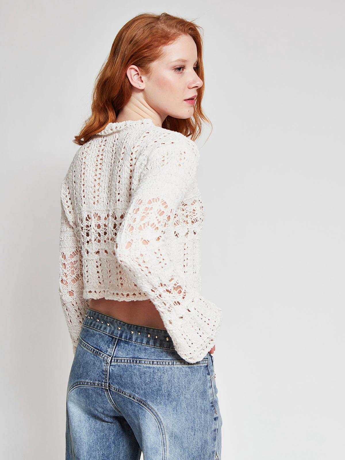 SWEATER MUJER INDEX ALGODÓN MANGA LARGA CALADO - 2
