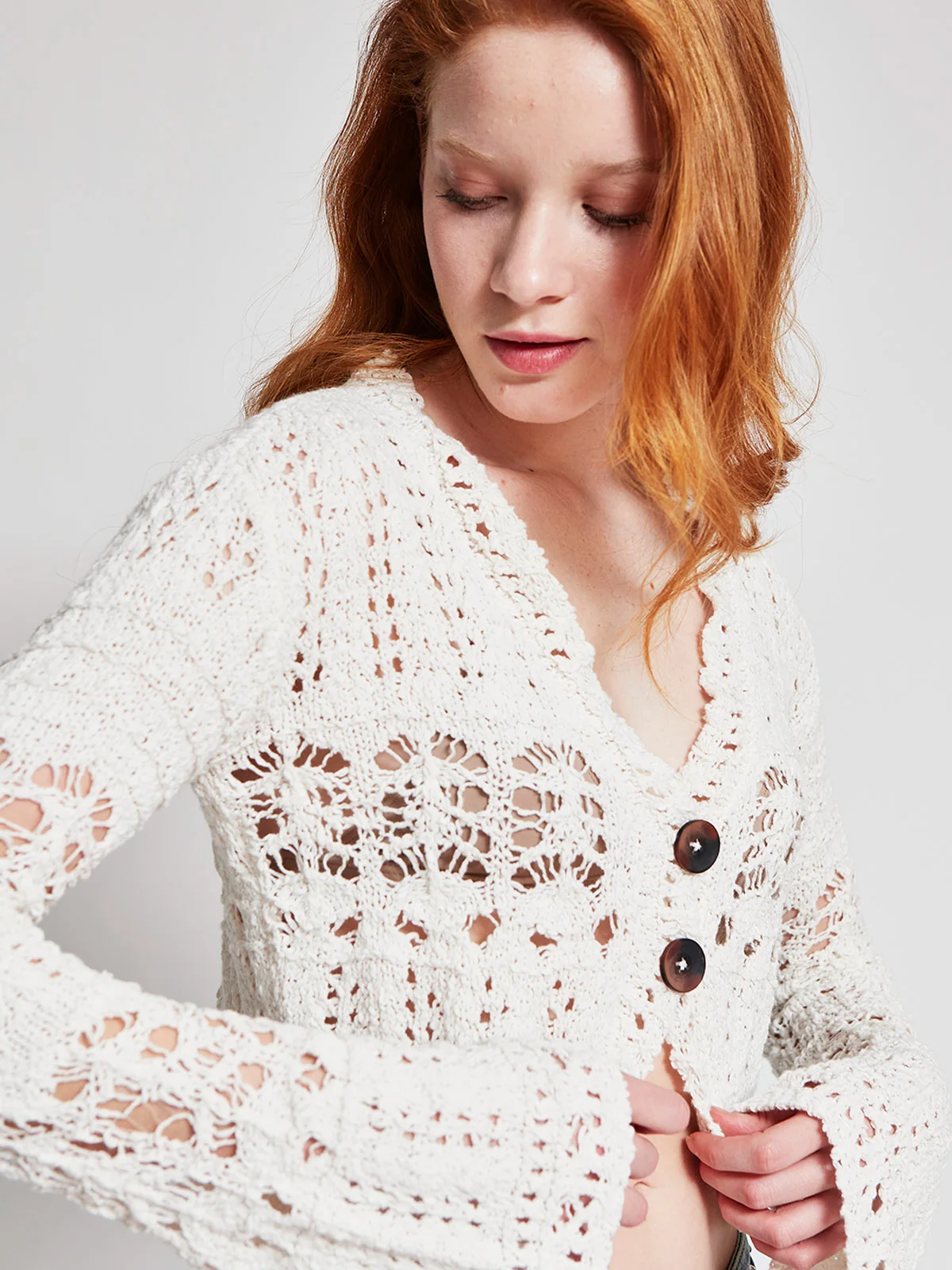SWEATER MUJER INDEX ALGODÓN MANGA LARGA CALADO - 3