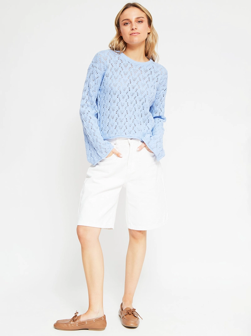 SWEATER MUJER INDEX ALGODÓN MANGA LARGA CALADO - 4