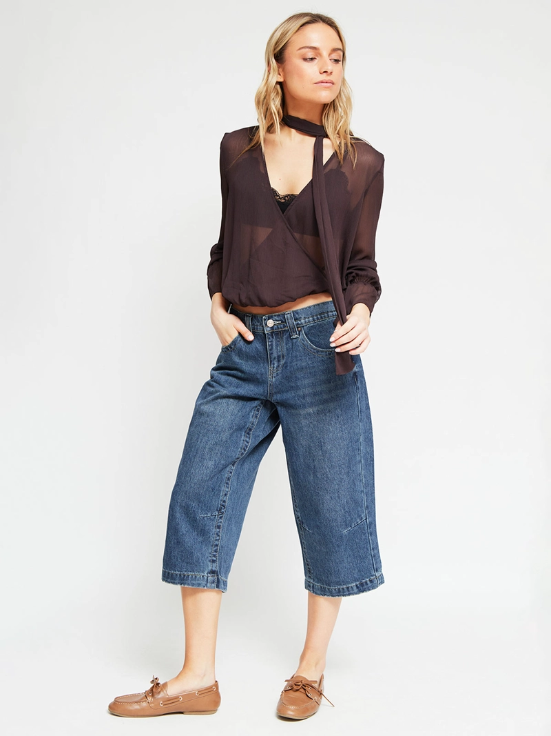 BLUSA MUJER INDEX MANGA LARGA CRUZADA PAÑUELO - 5