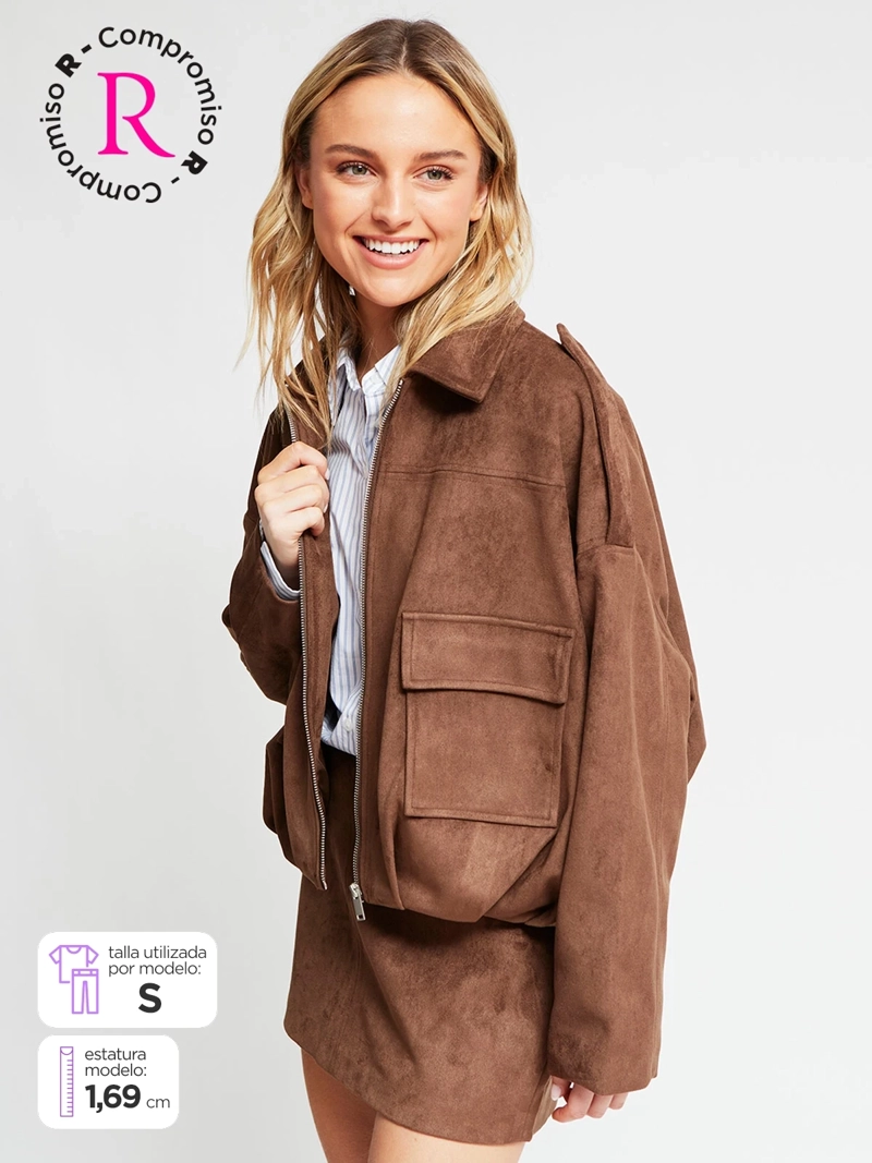CHAQUETA MUJER INDEX CORTA SUEDE - 1