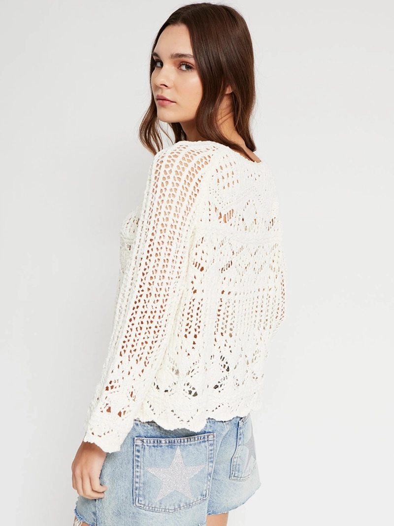 SWEATER MUJER INDEX ALGODÓN MANGA LARGA CALADO - 2