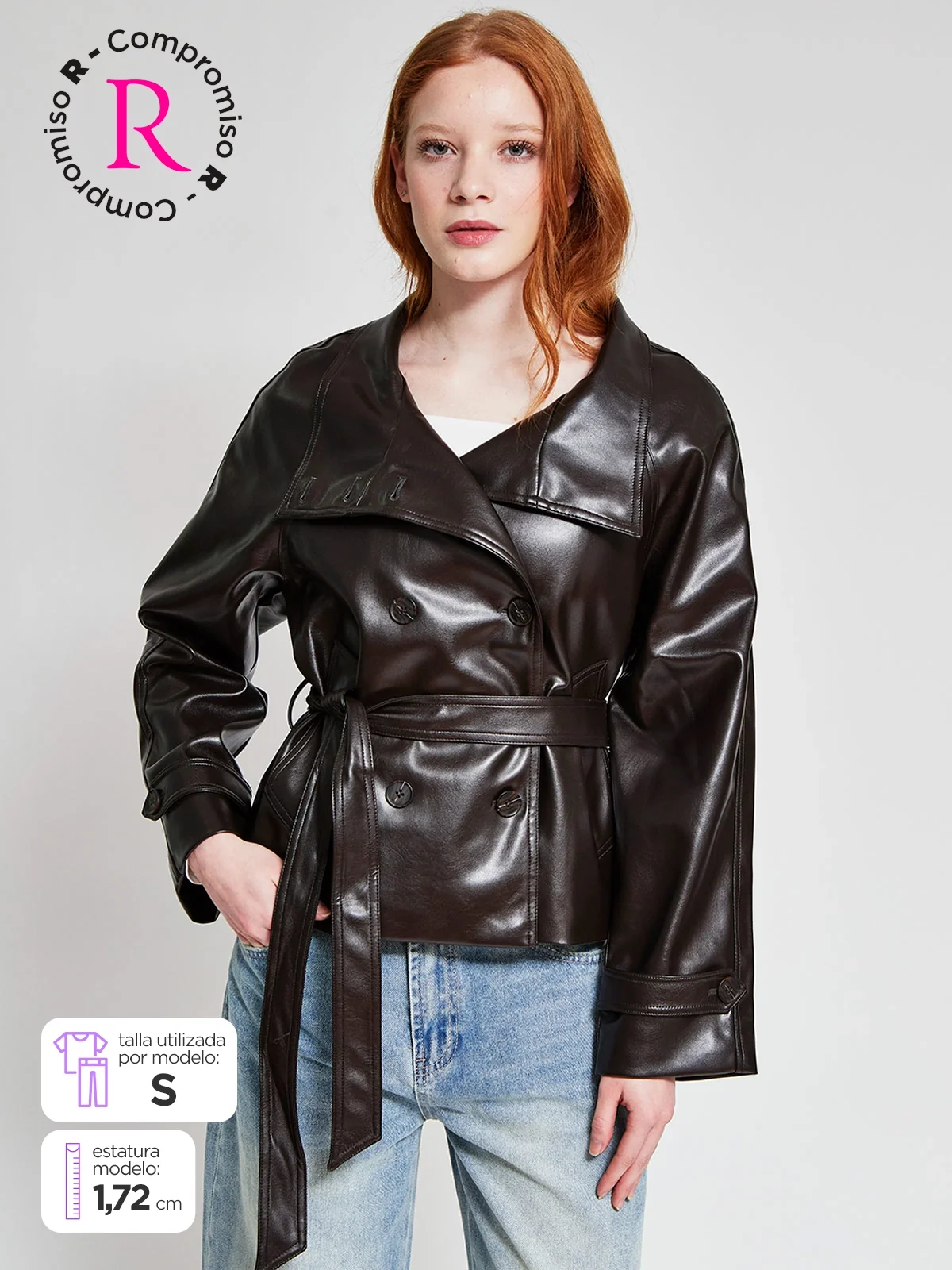 CHAQUETA MUJER INDEX TRENCH EFECTO CUERO - 1