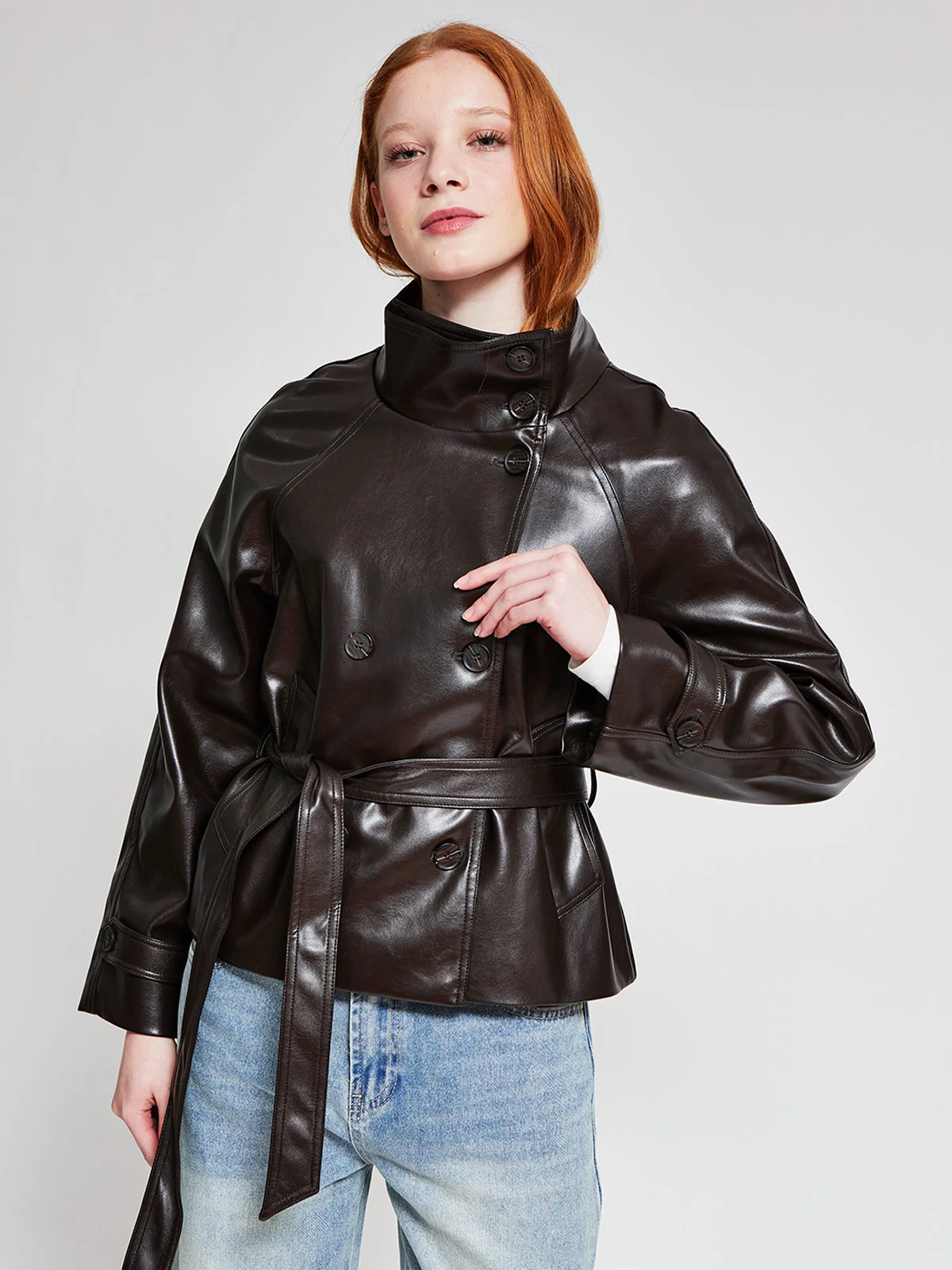 CHAQUETA MUJER INDEX TRENCH EFECTO CUERO - 2