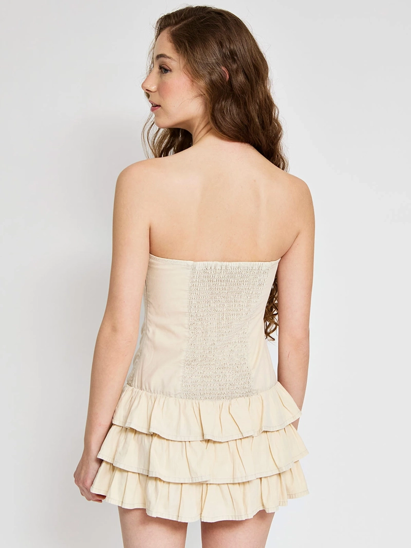 VESTIDO MUJER INDEX ALGODÓN CORTO STRAPLESS - 2
