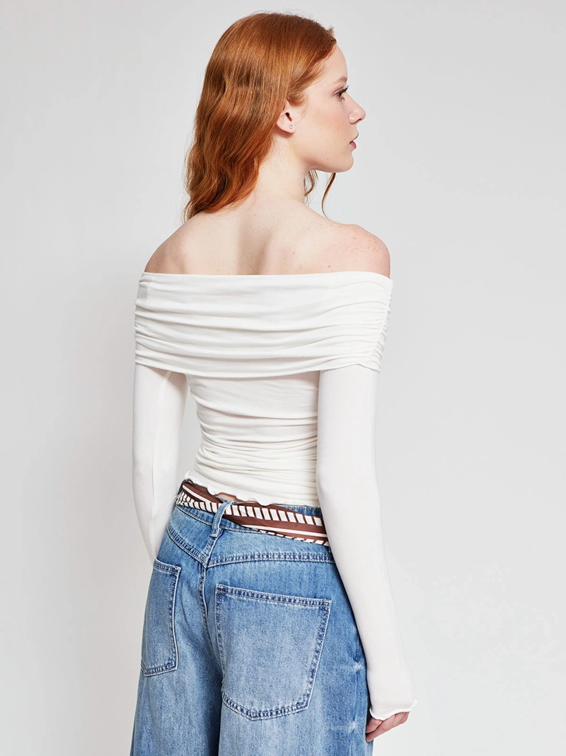 POLERA MUJER INDEX CUELLO ASIMÉTRICO MANGA LARGA - 2