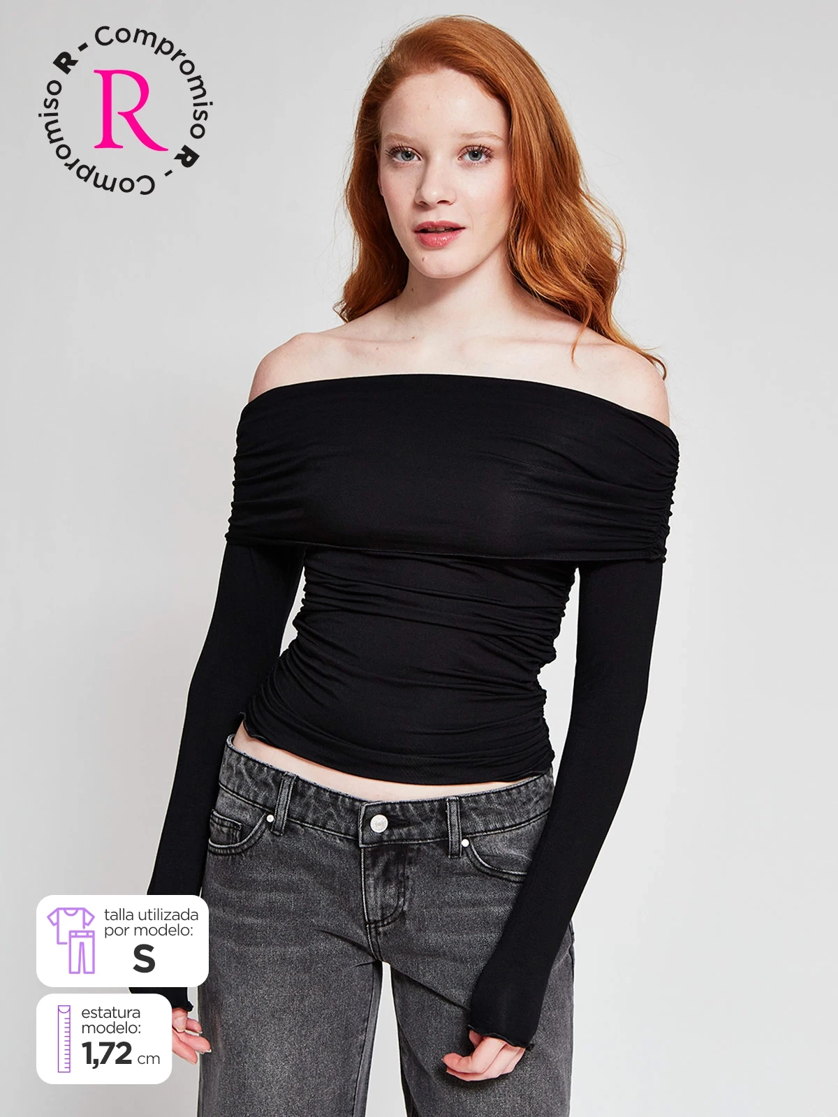 POLERA MUJER INDEX CUELLO ASIMÉTRICO MANGA LARGA - 1
