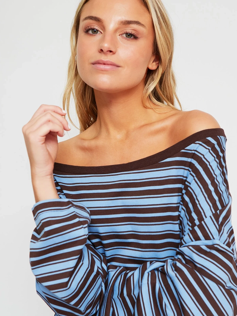 POLERA MUJER INDEX ALGODÓN MANGA LARGA RAYAS - 3