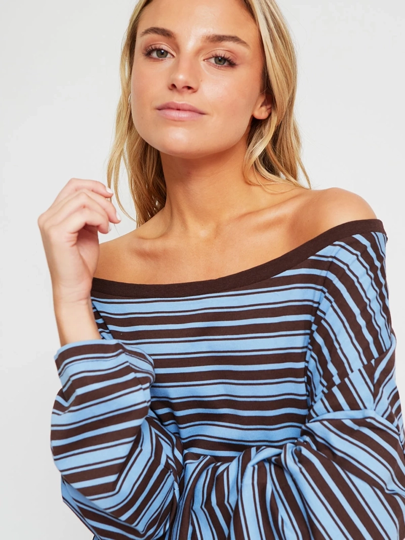 POLERA MUJER INDEX ALGODÓN MANGA LARGA RAYAS - 3