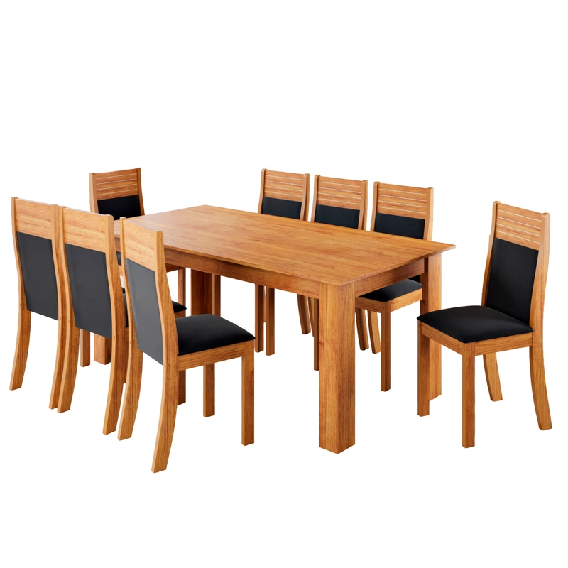 JUEGO DE COMEDOR DI PORETTI DESIGN ANITERE 8 SILLAS CAFÉ CLARO - 2