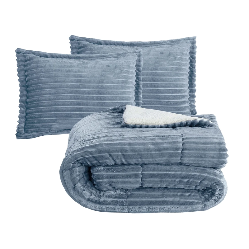 PLUMÓN ANDES STRIPE 2 PLAZAS AZUL - 4