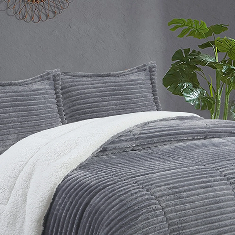 PLUMÓN ANDES STRIPE 1.5 PLAZAS GRIS - 2