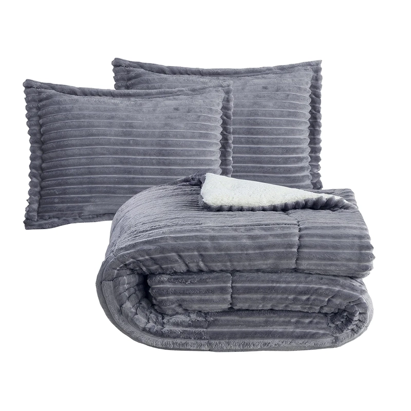 PLUMÓN ANDES STRIPE 1.5 PLAZAS GRIS - 4
