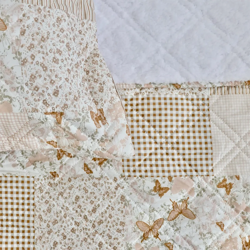 QUILT ANDES SHERPA ESTAMPADO PATCH 2 PLAZAS BEIGE - 3