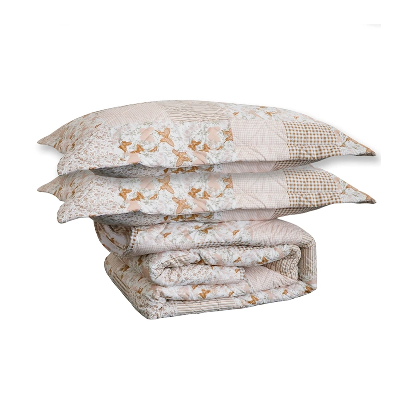 QUILT ANDES SHERPA ESTAMPADO PATCH 2 PLAZAS BEIGE - 4