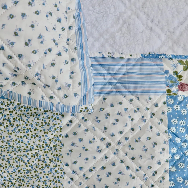 QUILT ANDES SHERPA ESTAMPADO PATCH 1.5 PLAZAS CELESTE - 3