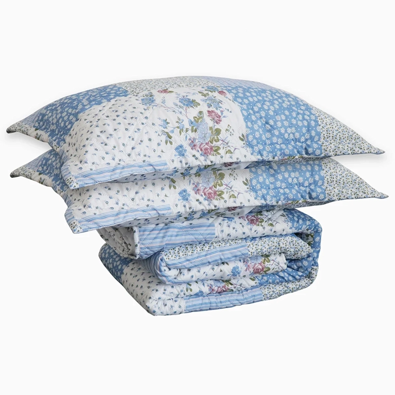 QUILT ANDES SHERPA ESTAMPADO PATCH 1.5 PLAZAS CELESTE - 4