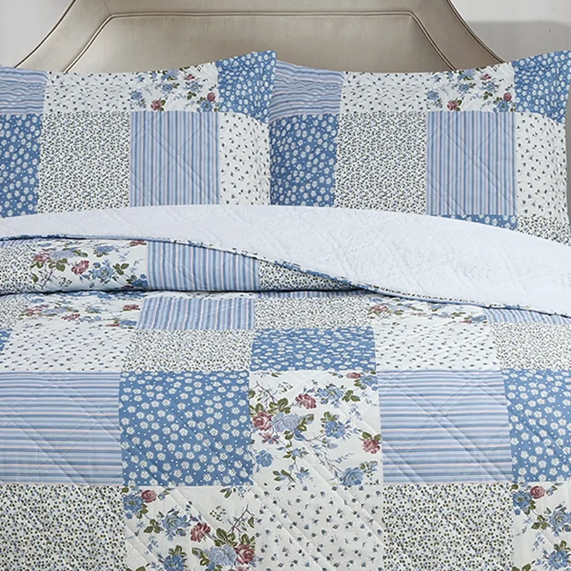 QUILT ANDES SHERPA ESTAMPADO PATCH KING CELESTE - 2