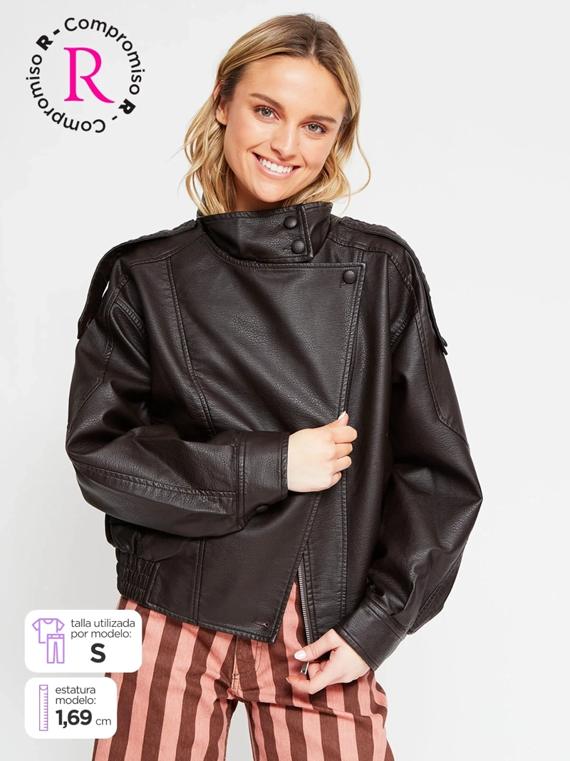 CHAQUETA MUJER INDEX OVERSIZE SOLAPA CUELLO - 1