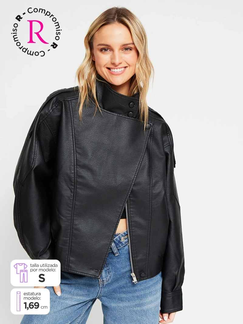CHAQUETA MUJER INDEX OVERSIZE SOLAPA CUELLO - 1