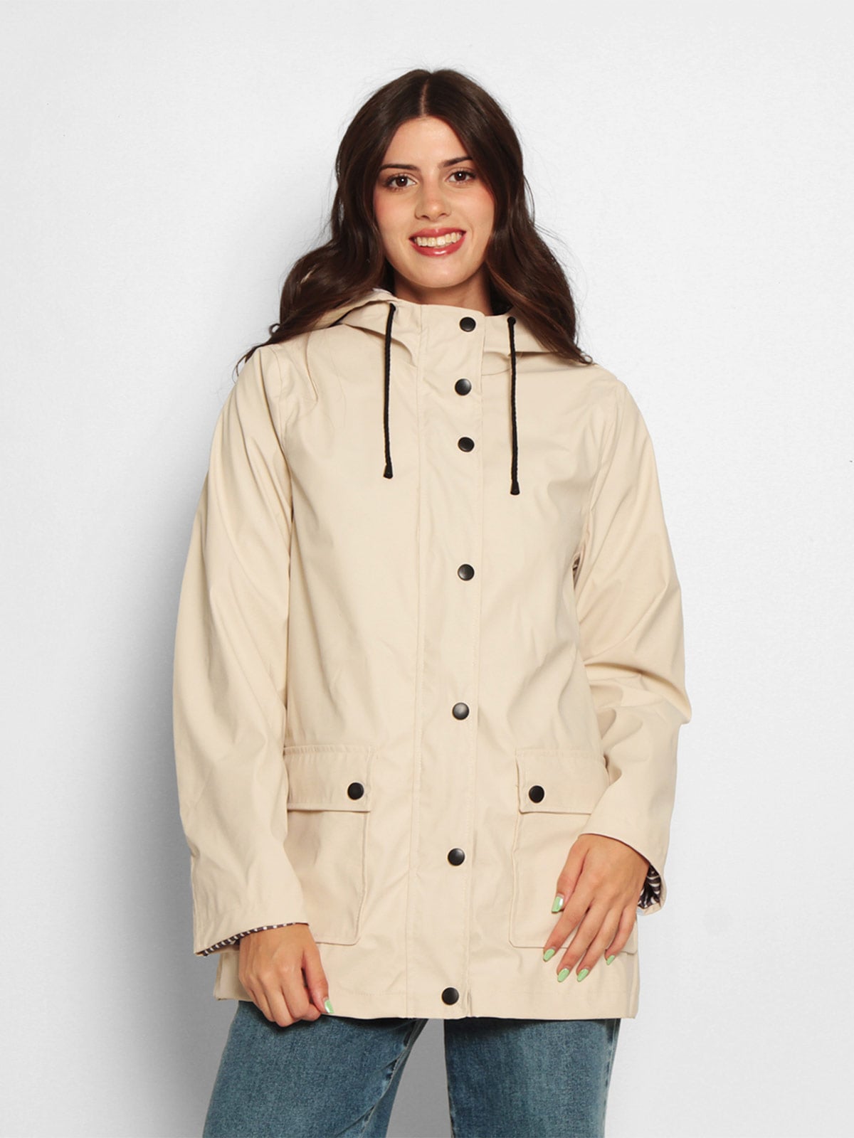 CHAQUETA MUJER WADOS IMPERMEABLE CAPUCHA Y BOLSILLOS - 1