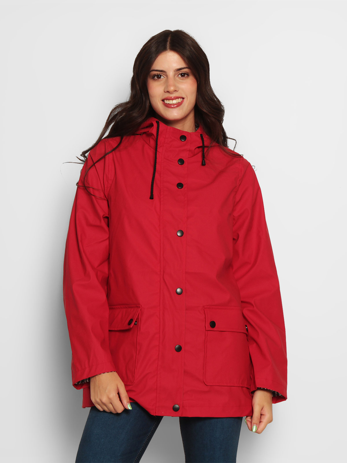 CHAQUETA MUJER WADOS IMPERMEABLE CAPUCHA Y BOLSILLOS - 1