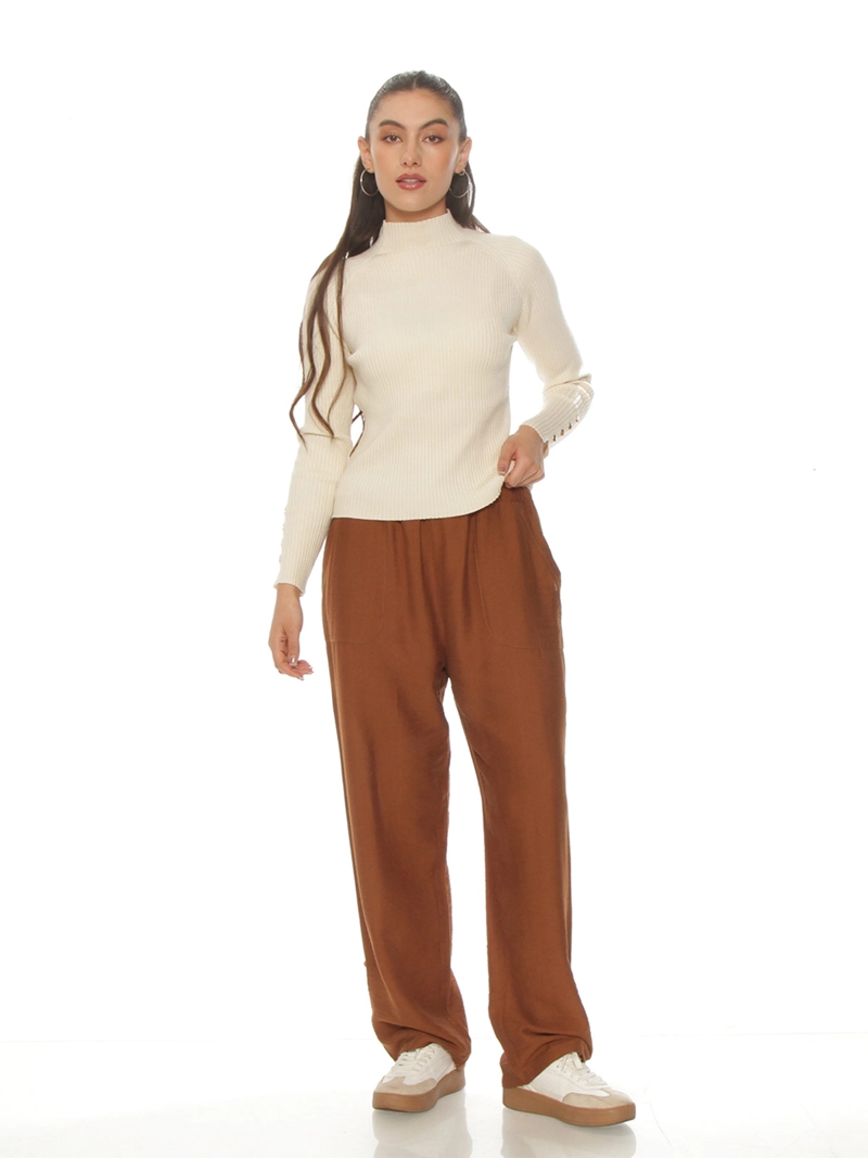 SWEATER MUJER WADOS CUELLO ALTO MANGA LARGA BOTONES - 3