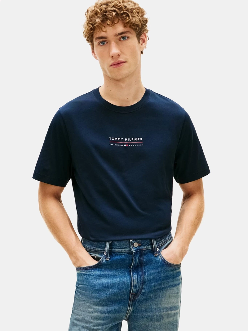POLERA HOMBRE TOMMY HILFIGER MANGA CORTA REGULAR FIT ALGODÓN