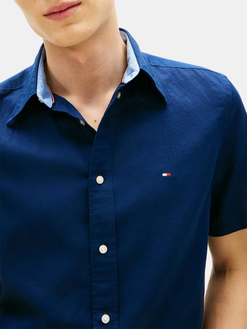CAMISA HOMBRE TOMMY HILFIGER ALGODÓN LINO MANGA CORTA - 2