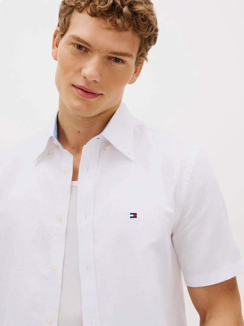 CAMISA HOMBRE TOMMY HILFIGER ALGODÓN LINO MANGA CORTA - 2