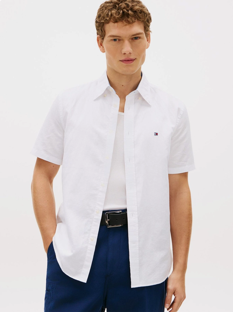 CAMISA HOMBRE TOMMY HILFIGER ALGODÓN LINO MANGA CORTA - 1