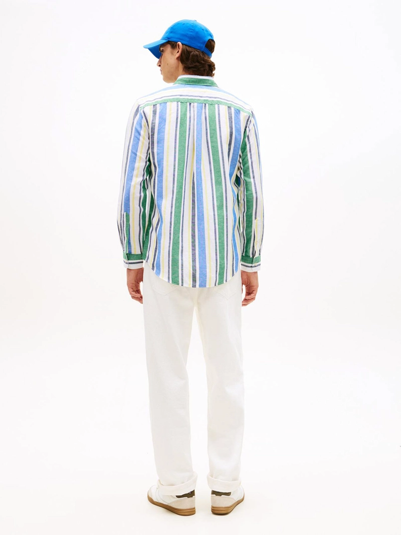 CAMISA HOMBRE TOMMY HILFIGER ALGODÓN LINO MANGA LARGA - 3