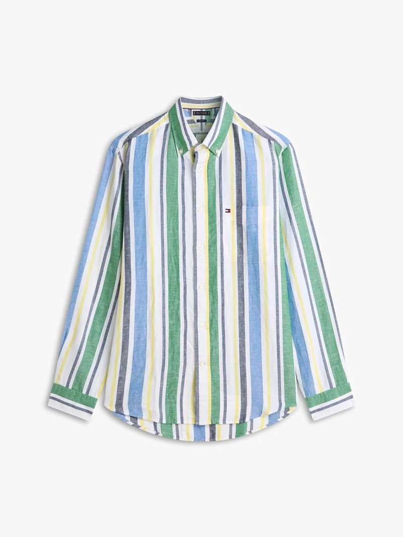 CAMISA HOMBRE TOMMY HILFIGER ALGODÓN LINO MANGA LARGA - 5