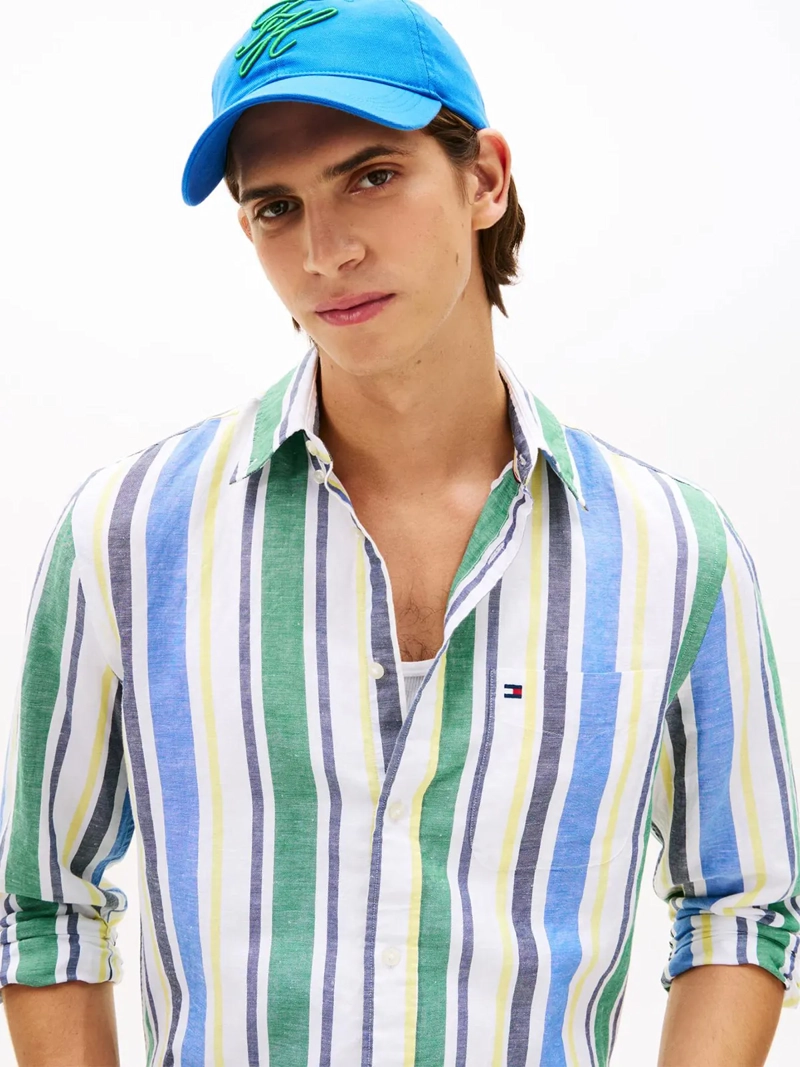 CAMISA HOMBRE TOMMY HILFIGER ALGODÓN LINO MANGA LARGA - 4
