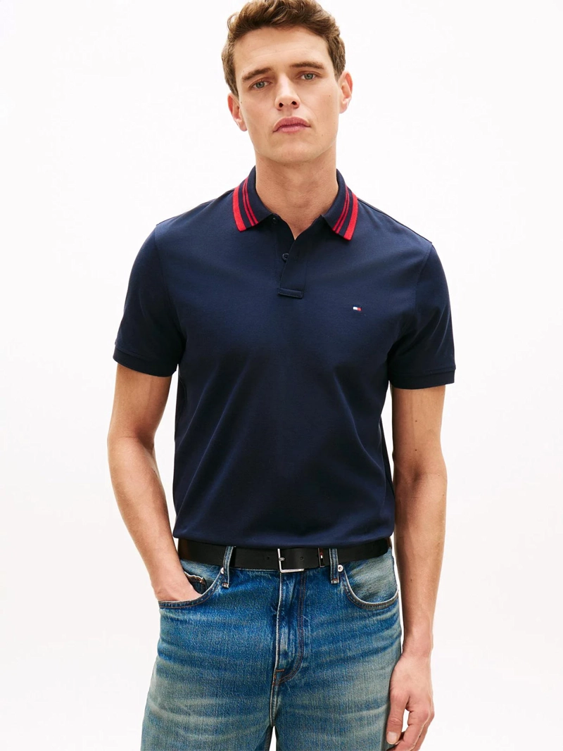 POLERA HOMBRE TOMMY HILFIGER ALGODÓN CUELLO POLO