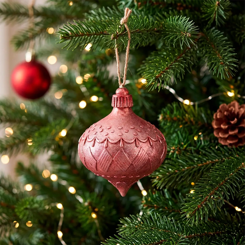 ADORNO NAVIDEÑO RIPLEY HOME WINE ROSE CEBOLLA BRILLOS - 1