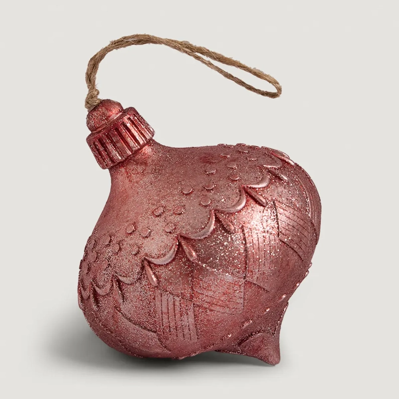 ADORNO NAVIDEÑO RIPLEY HOME WINE ROSE CEBOLLA BRILLOS - 2