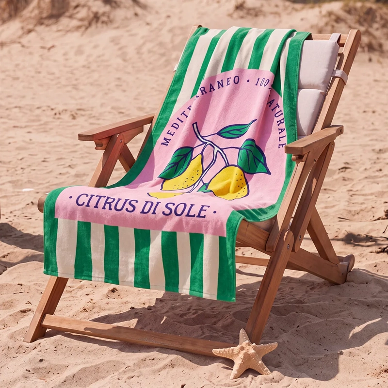 TOALLA DE PLAYA REGATTA VELOUR LIMONES